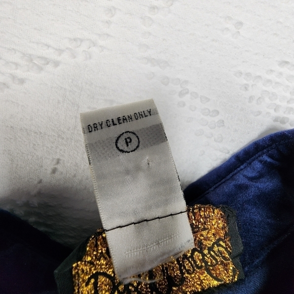 Vintage Bob Mackie Wearable Art Blue Velvet Button Down Embroidered Jacket SizeS - Picture 7 of 16